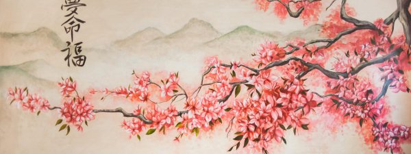 картина ветка сакуры