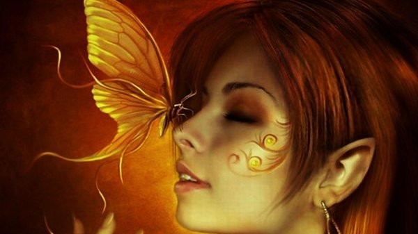 Бабочки и девушка