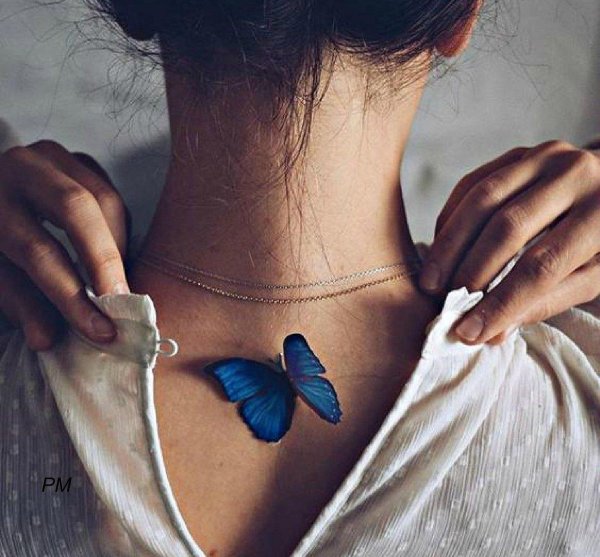 Бабочки и девушка