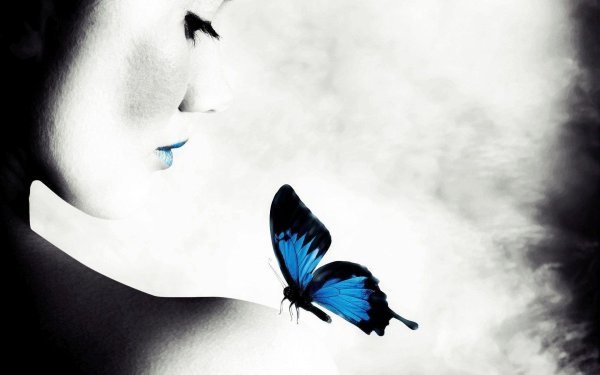 Бабочки и девушка
