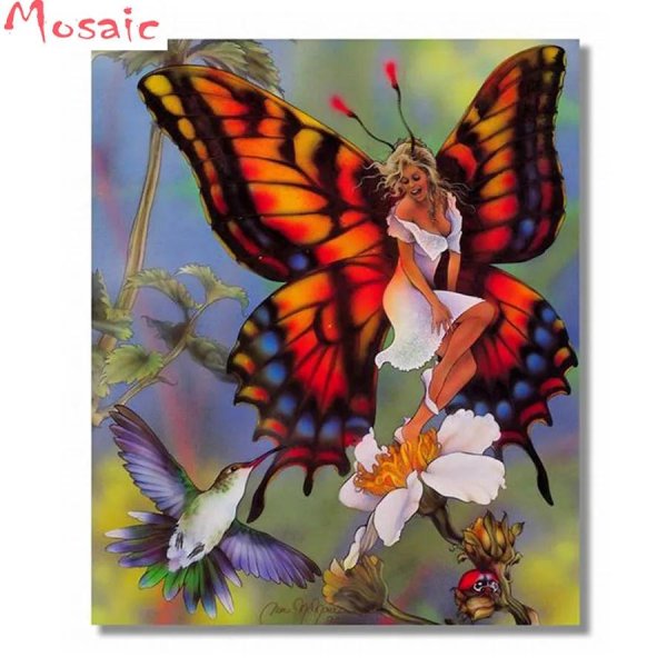 Бабочки и девушка