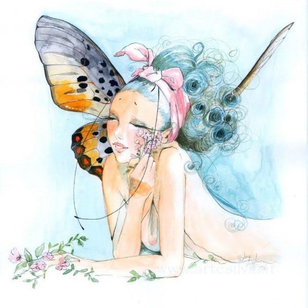 Бабочки и девушка