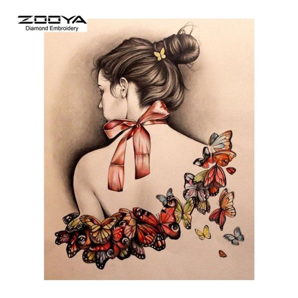 Бабочки и девушка