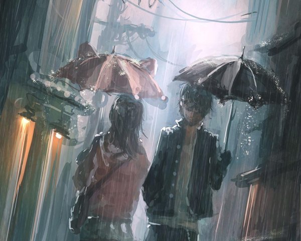 С дождем девушка