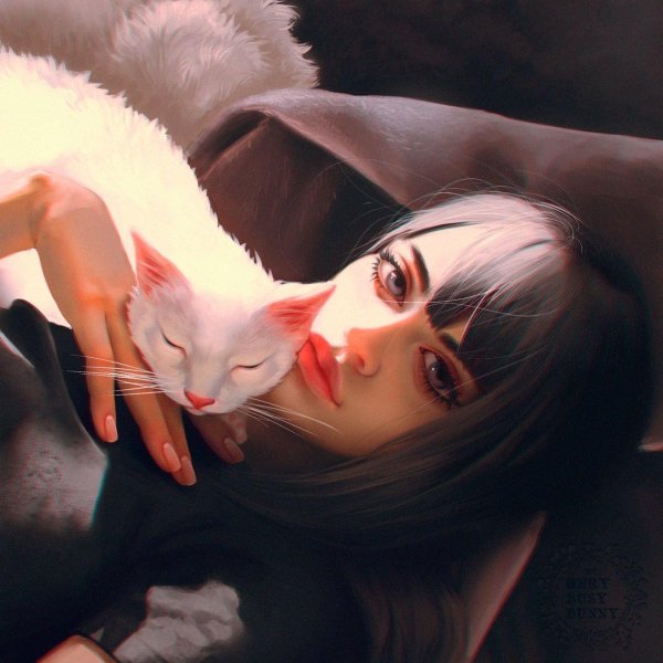 Девушка и кот