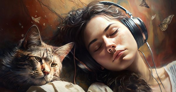 Девушка и кот