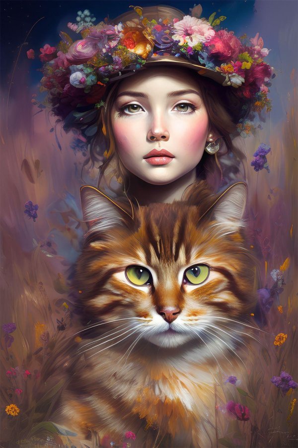 Девушка и кот