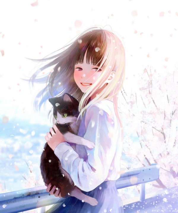 Девушка и кот