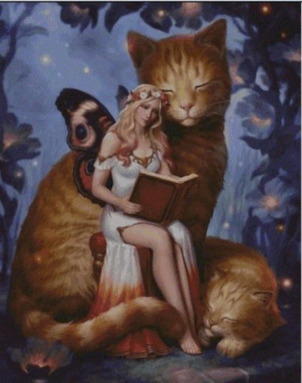 Девушка и кот