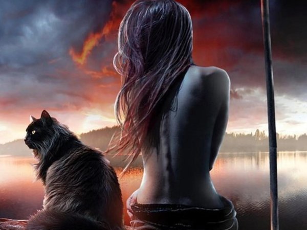 Девушка и кот