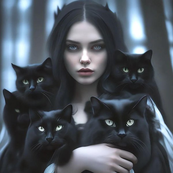 Девушка и кот