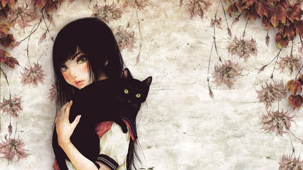 Девушка и кот