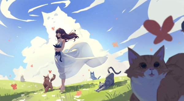 Девушка и кот