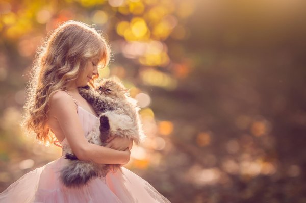 Девушка и кот