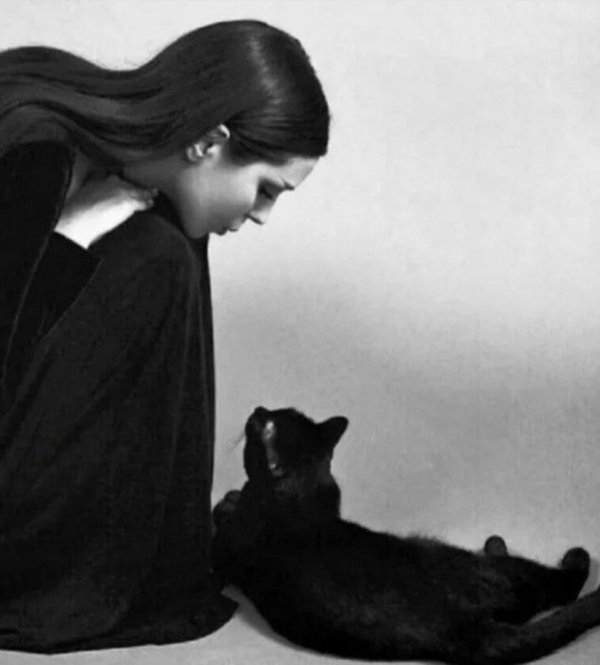 Девушка и кот