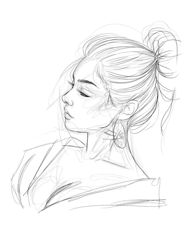 Девушка нарисованная легко