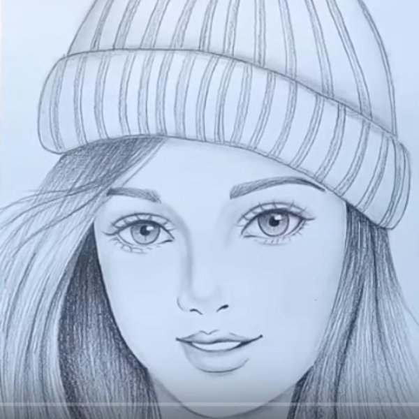 Девушка нарисованная легко