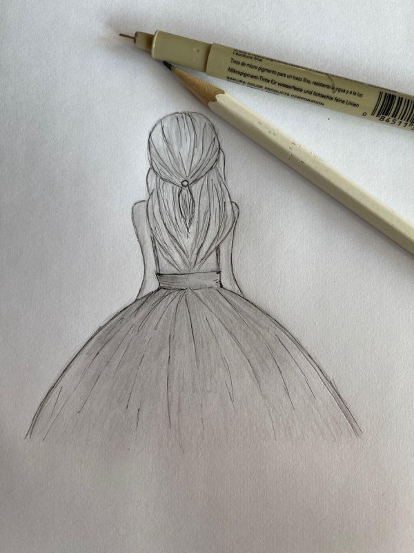 Девушка нарисованная легко