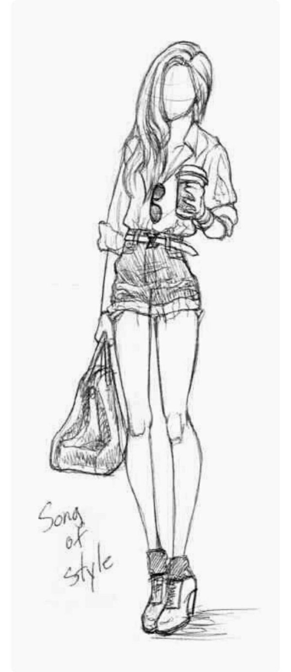 Девушка нарисованная легко