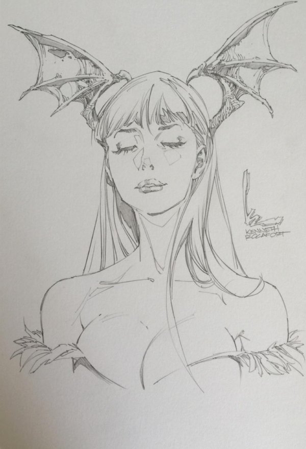 Девушка нарисованная легко