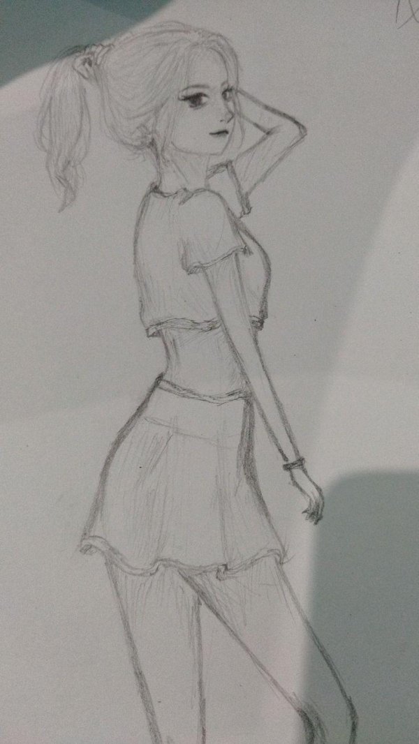 Девушка нарисованная легко