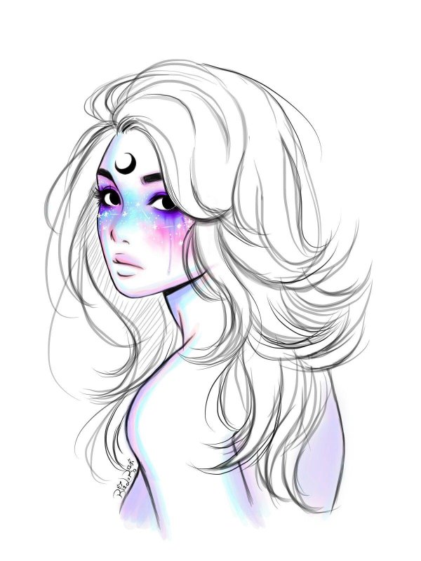 Девушка нарисованная легко