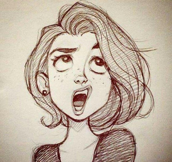 Девушка нарисованная легко