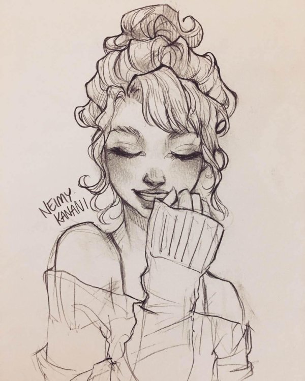 Девушка нарисованная легко