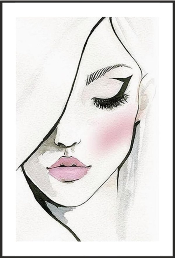 Девушка нарисованная легко