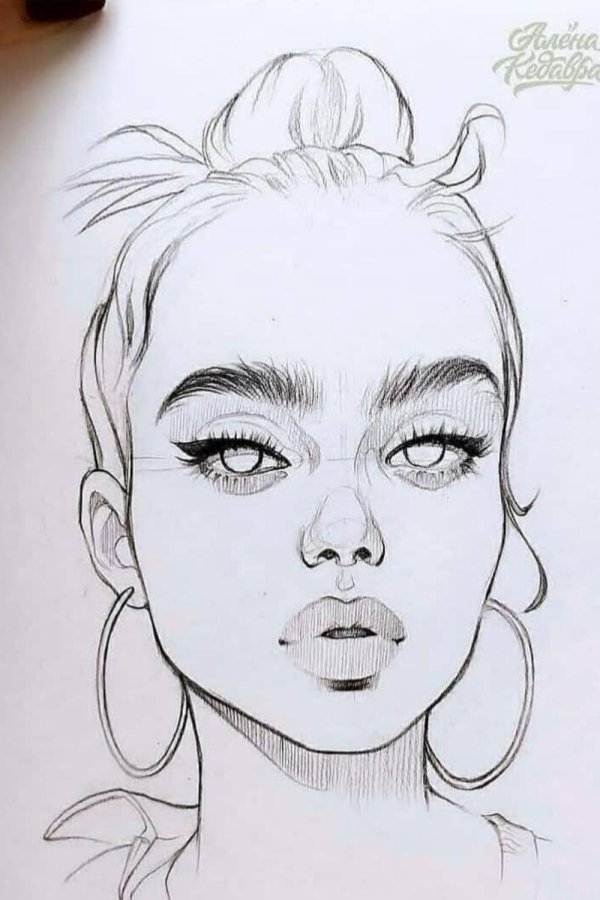 Девушка нарисованная легко