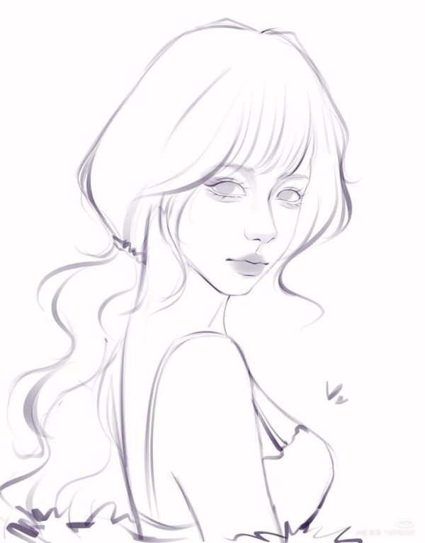 Девушка нарисованная легко