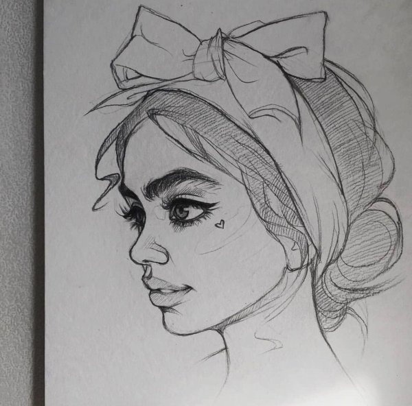 Девушка нарисованная легко