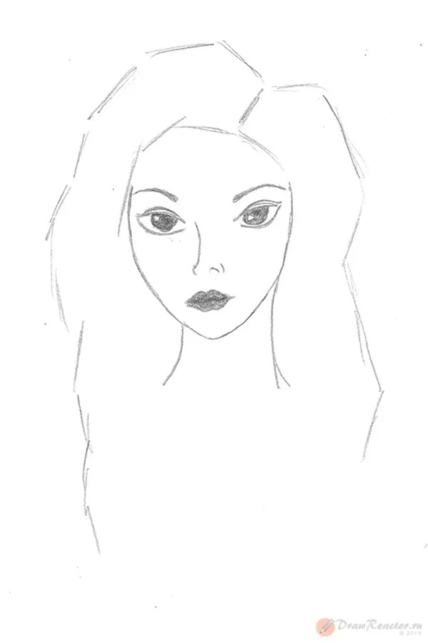 Девушка нарисованная легко