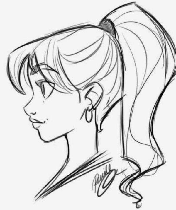 Девушка нарисованная легко