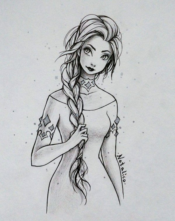 Девушка нарисованная легко