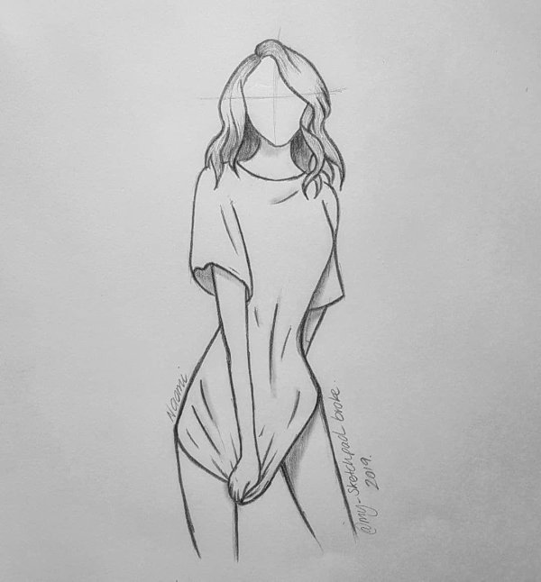 Девушка нарисованная легко