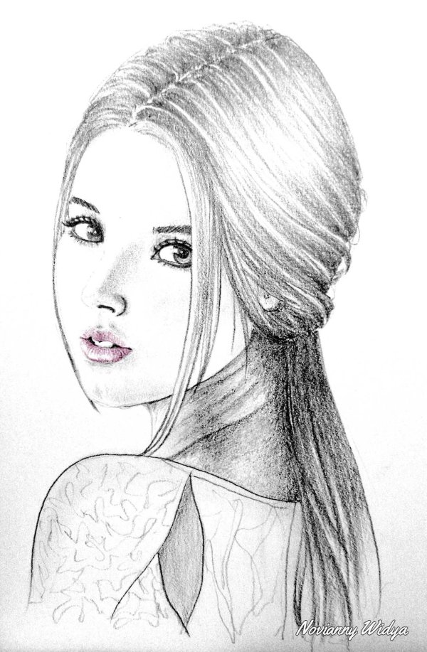 Девушка нарисованная легко