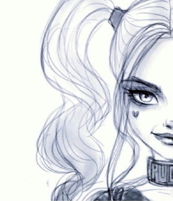 Девушка нарисованная легко