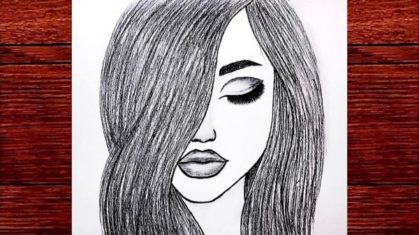 Девушка нарисованная легко