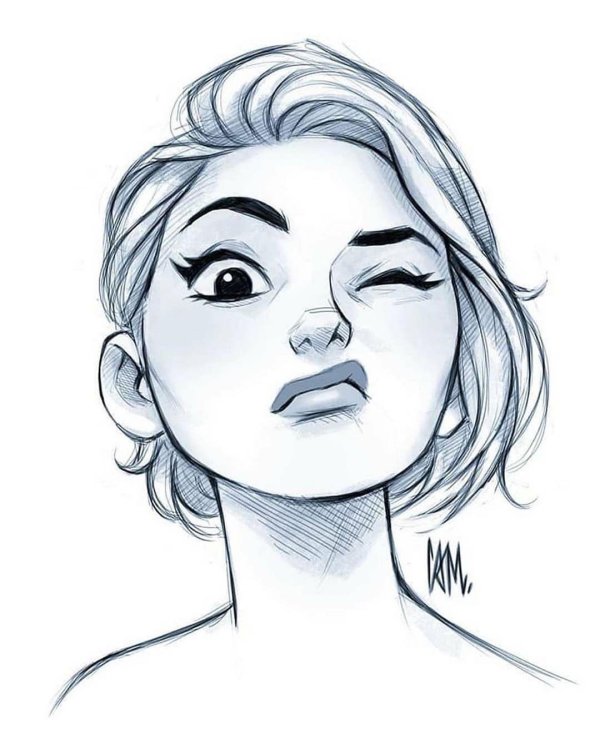 Девушка нарисованная легко