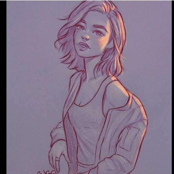 Девушка нарисованная легко