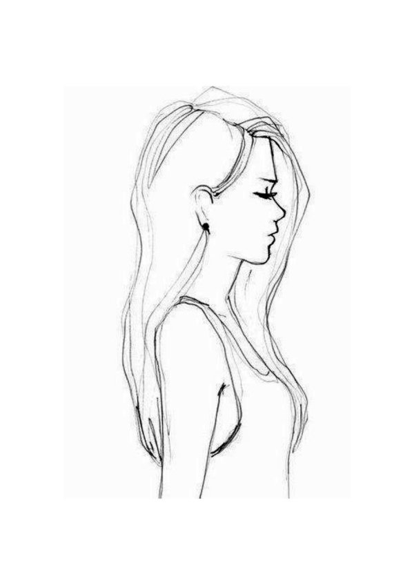 Девушка нарисованная легко