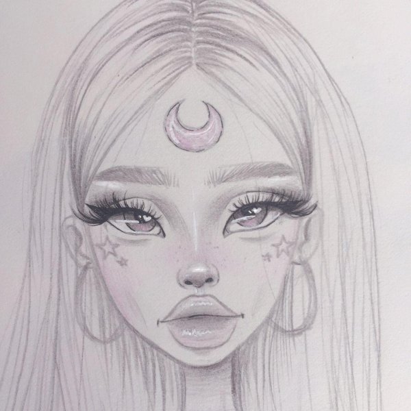 Девушка нарисованная легко