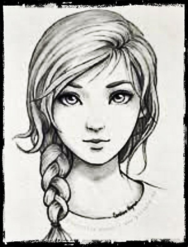 Девушка нарисованная легко