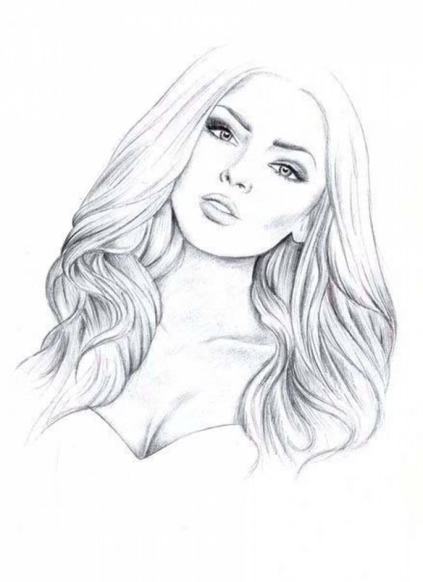 Девушка нарисованная легко