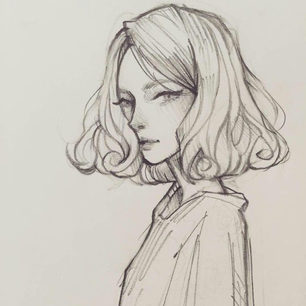 Девушка нарисованная легко