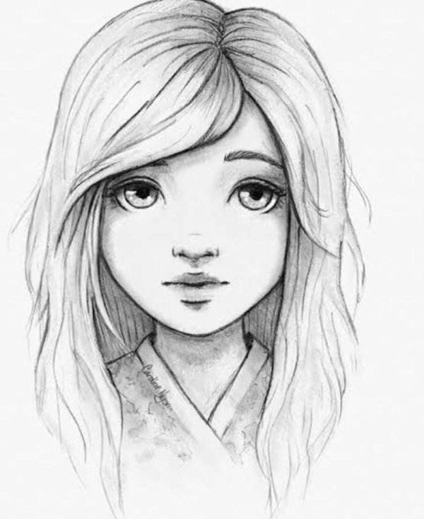 Девушка нарисованная легко