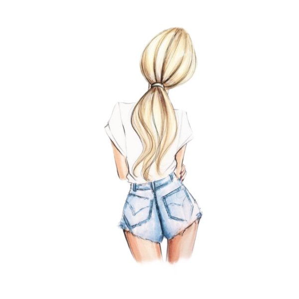 Девушка нарисованная легко