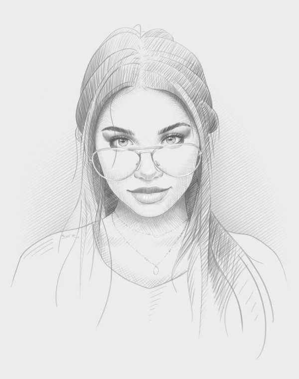 Девушка нарисованная легко