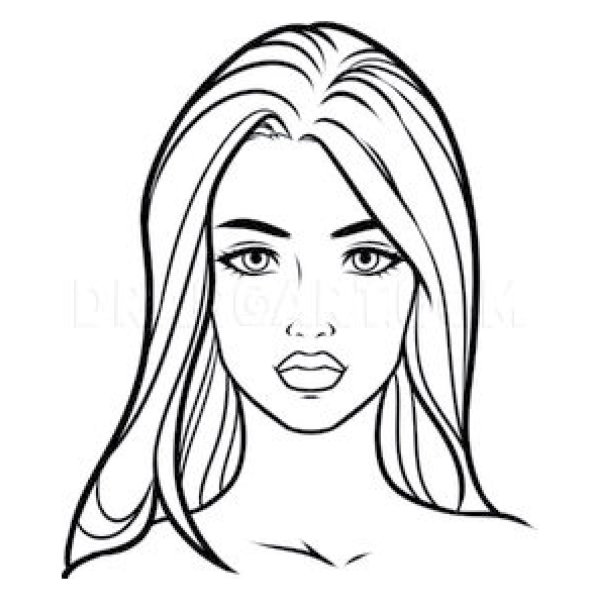 Девушка нарисованная легко